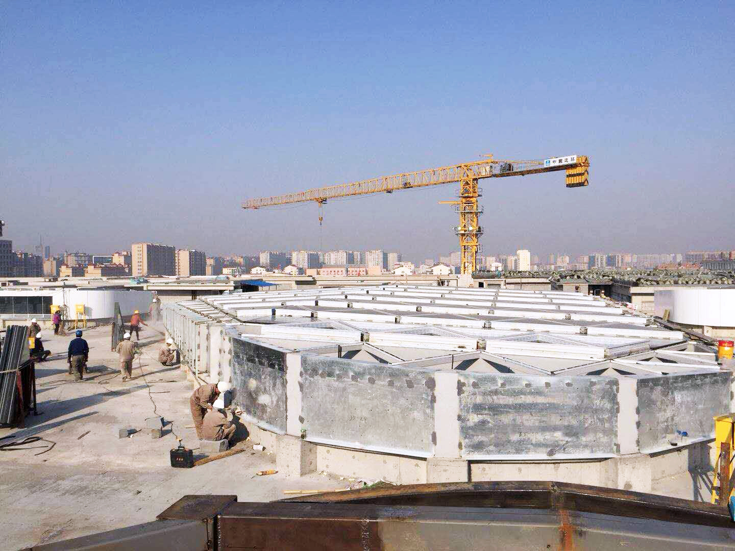 长治某购物广场采光顶墩柱加固工程